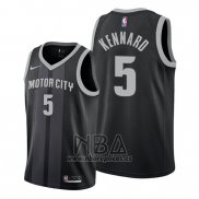 Camiseta Detroit Pistons Luke Kennard NO 5 Ciudad Edition Negro