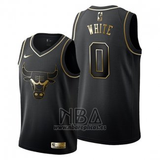 Camiseta Golden Edition Chicago Bulls Coby White NO 0 Negro