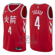 Camiseta Houston Rockets P.j. Tucker NO 4 Ciudad 2017-18 Rojo