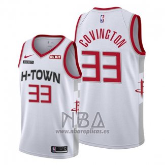 Camiseta Houston Rockets Robert Covington NO 33 Ciudad 2019-20 Blanco