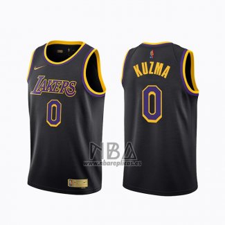 Camiseta Los Angeles Lakers Kyle Kuzma NO 0 Earned 2020-21 Negro