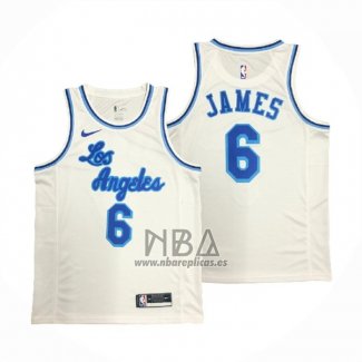 Camiseta Los Angeles Lakers LeBron James NO 6 Classic 2019-20 Blanco