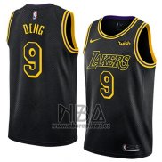 Camiseta Los Angeles Lakers Luol Deng NO 9 Ciudad 2018 Negro