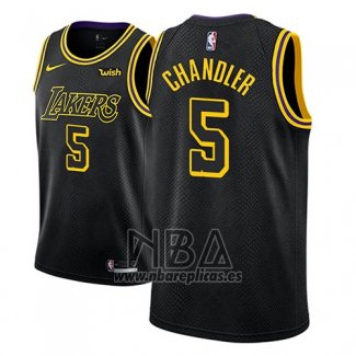 Camiseta Los Angeles Lakers Tyson Chandler NO 5 Ciudad 2018 Negro