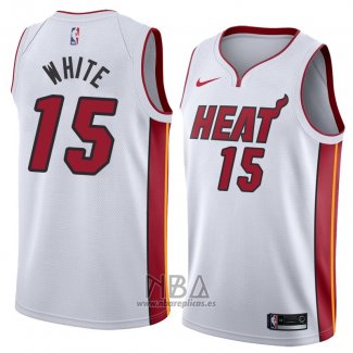 Camiseta Miami Heat Okaro White NO 15 Association 2018 Blanco