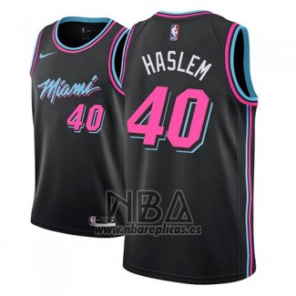 Camiseta Miami Heat Udonis Haslem NO 40 Ciudad 2018-19 Negro