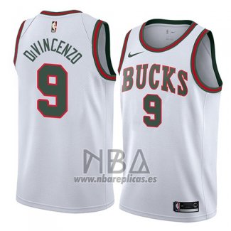 Camiseta Milwaukee Bucks Donte Divincenzo NO 9 Classic 2018 Blanco