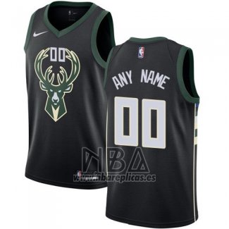 Camiseta Milwaukee Bucks Personalizada 2017-18 Negro