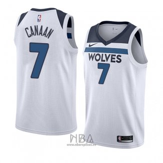 Camiseta Minnesota Timberwolves Isaiah Canaan NO 7 Association 2018 Blanco