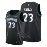 Camiseta Minnesota Timberwolves Jarrett Culver NO 23 Hardwood Classics 2019-20 Negro