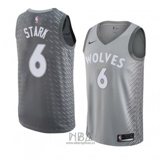 Camiseta Minnesota Timberwolves Jonathan Stark NO 6 Ciudad 2018 Gris