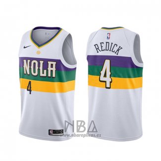 Camiseta New Orleans Pelicans J.j. Redick NO 4 Ciudad Blanco