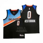 Camiseta Oklahoma City Thunder Russell Westbrook NO 0 Ciudad 2020-21 Negro