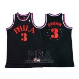 Camiseta Philadelphia 76ers Allen Iverson NO 3 Retro 1964 Negro