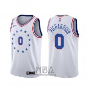 Camiseta Philadelphia 76ers Josh Richardson NO 0 Earned Blanco