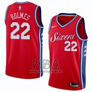 Camiseta Philadelphia 76ers Richaun Holmes NO 22 Statement 2018 Rojo