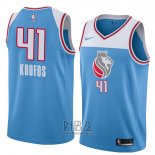 Camiseta Sacramento Kings Kosta Koufos NO 41 Ciudad 2018 Azul