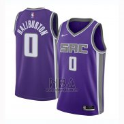 Camiseta Sacramento Kings Tyrese Haliburton NO 0 Icon 2020-21 Negro