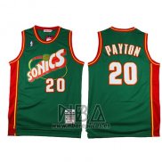 Camiseta Seattle SuperSonics Gary Payton NO 20 Historic Retro Verde2