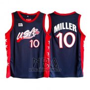 Camiseta USA 1996 Reggie Miller NO 10 Negro