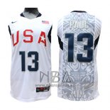 Camiseta USA 2008 Paul NO 13 Blanco