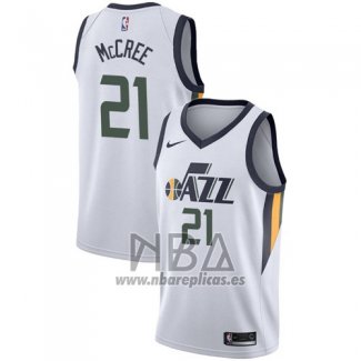 Camiseta Utah Jazz Erik Mccree NO 21 Association 2017-18 Blanco