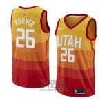 Camiseta Utah Jazz Kyle Korver NO 26 Ciudad 2018 Amarillo