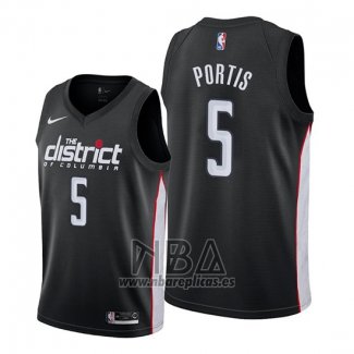 Camiseta Washington Wizards Bobby Portis NO 5 Ciudad Negro