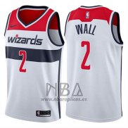 Camiseta Washington Wizards John Wall NO 2 Blanco 2017-18 Blanco