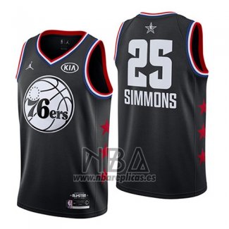 Camiseta All Star 2019 Philadelphia 76ers Ben Simmons NO 25 Negro