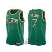 Camiseta Boston Celtics Jaylen Brown NO 7 Ciudad 2019-20 Verde