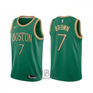 Camiseta Boston Celtics Jaylen Brown NO 7 Ciudad 2019-20 Verde