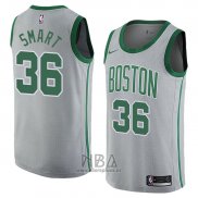 Camiseta Boston Celtics Marcus Smart NO 36 Ciudad 2018 Gris