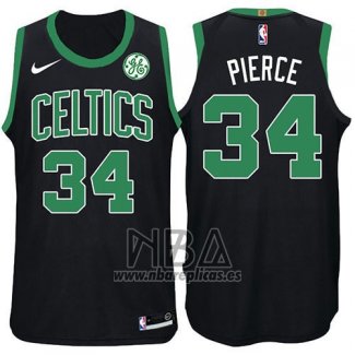 Camiseta Boston Celtics Paul Pierce NO 34 Statement 2017-18 Negro