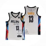 Camiseta Brooklyn Nets James Harden NO 13 Ciudad 2020-21 Blanco