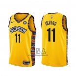 Camiseta Brooklyn Nets Kyrie Irving NO 11 Ciudad 2020-21 Amarillo