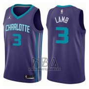 Camiseta Charlotte Hornets Jeremy Lamb NO 3 Statement 2017-18 Violeta