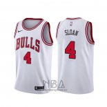 Camiseta Chicago Bulls Jerry Sloan NO 4 Association Blanco