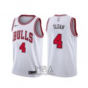 Camiseta Chicago Bulls Jerry Sloan NO 4 Association Blanco