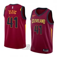 Camiseta Cleveland Cavaliers Ante Zizic NO 41 Icon 2018 Rojo