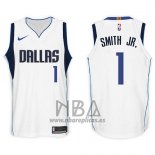 Camiseta Dallas Mavericks Dennis Smith Jr. NO 1 2017-18 Blanco