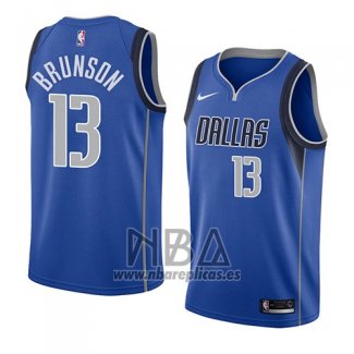 Camiseta Dallas Mavericks Jalen Brunson NO 13 Icon 2018 Azul