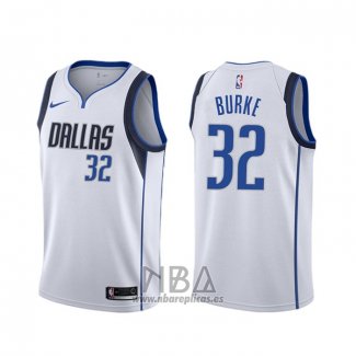 Camiseta Dallas Mavericks Trey Burke NO 32 Association 2020 Blanco