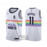 Camiseta Denver Nuggets Monte Morris NO 11 Ciudad Blanco