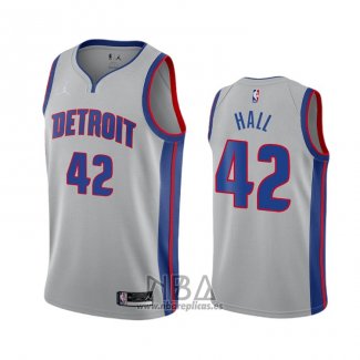 Camiseta Detroit Pistons Donta Hall NO 42 Statement 2020-21 Gris