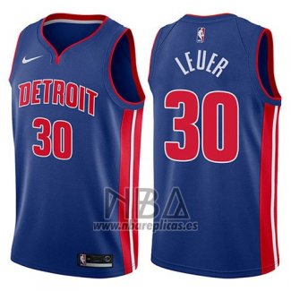 Camiseta Detroit Pistons Jon Leuer NO 30 Icon 2017-18 Azul