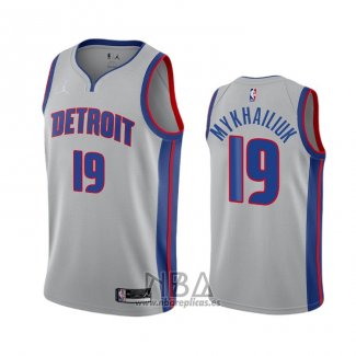 Camiseta Detroit Pistons Sviatoslav Mykhailiuk NO 19 Statement 2020-21 Gris