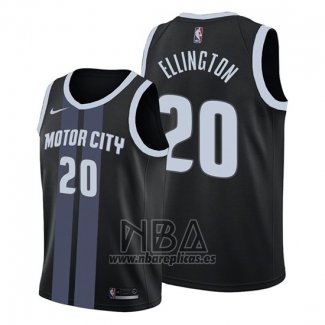 Camiseta Detroit Pistons Wayne Ellington NO 20 Ciudad Negro