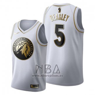 Camiseta Golden Edition Minnesota Timberwolves Malik Beasley NO 5 2019-20 Blanco