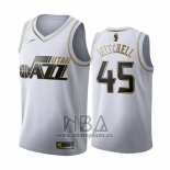 Camiseta Golden Edition Utah Jazz Donovan Mitchell NO 45 2019-20 Blanco